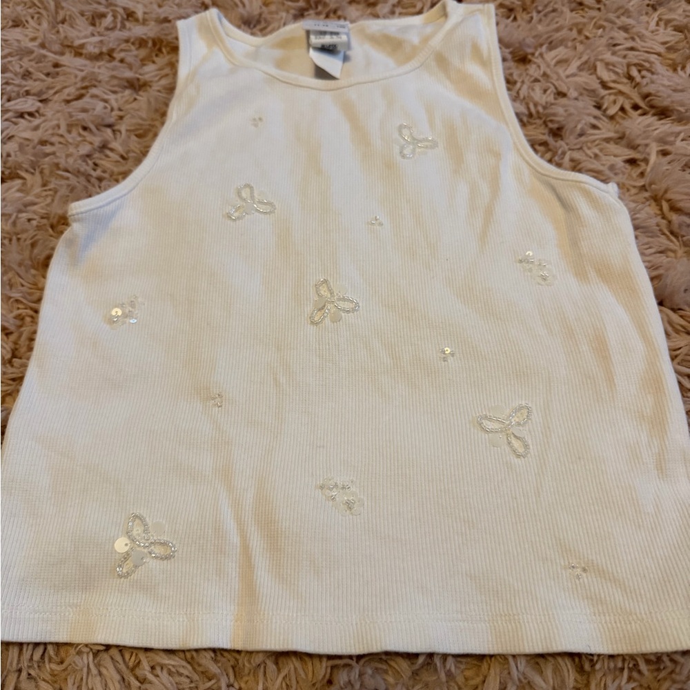 White Sleeveless Kids Top